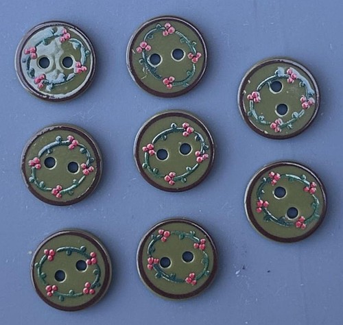 Khaki green cherry design - green/cherry,