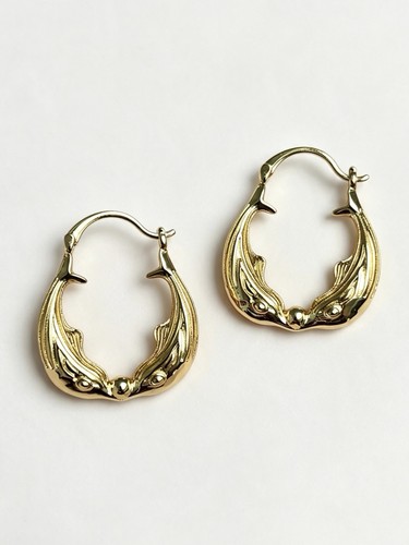 14k gold double - |, dolphin