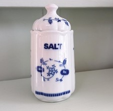 Salt Container Blue and White