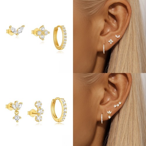 Stack earrings hoop huggie - stack,