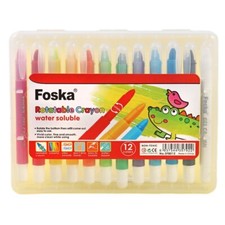 Pack of 12 Coloured Water Soluble Twist Up Gel Superior Silky Paint Crayons