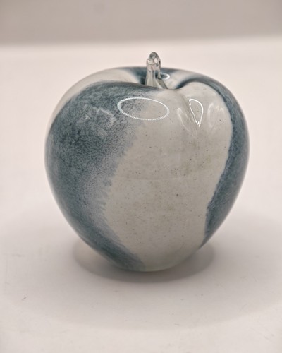 Vintage glass white - , teal