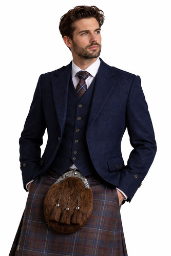 Men scottish navy - navy, blue