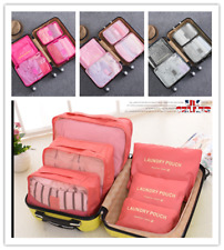 6 Pieces Organiser Set Luggage Suitcase Storage Bags Packing Travel Cubes 