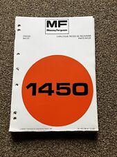 Massey Ferguson MF 1450 Baler Parts Book In English And French