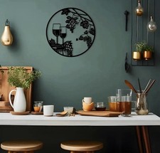 Modern Metal Wine Wall Art
