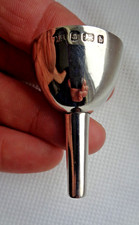 FINE VICTORIAN 1901 SOLID STERLING SILVER HIP FLASK FUNNEL