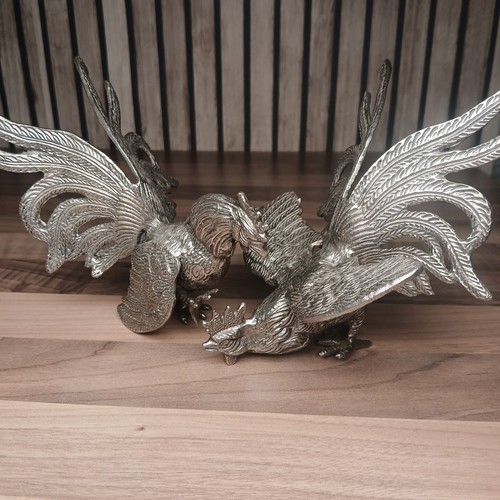 Pair silver plated - plated, fighting