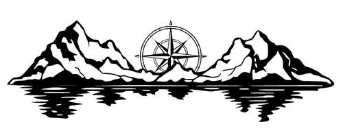 Mountain compass scenic vinyl - compass,