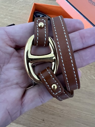 Hermes brown leather white - hermes,