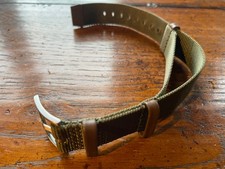 Original Hamilton Khaki Field 20mm Brown / Green Nylon Watch Band Strap H694290