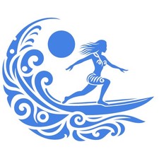 Female Surfer Vinyl Decal