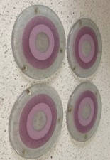 Table Glass Coasters X 4  Pink Purple