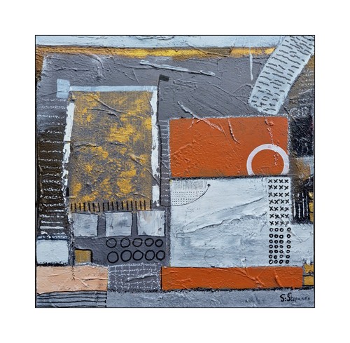 Abstract acrylic painting - , on