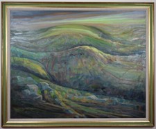 Yorkshire Dales Landscape. Original oil by listed Leeds artist Mary Lord, c2000