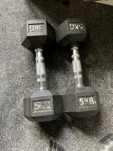 Pair hex dumbbells 5kg - pair,