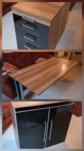 Walnut office desk end - walnut,