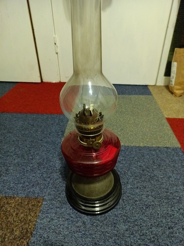 Vintage oil lamp - vintage, glass