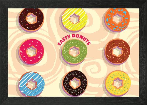 Tasty donuts framed wall - donuts,