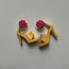 Winx Club Layla Dance Night Shoes - Vintage Yellow Flower Heel Doll Shoes