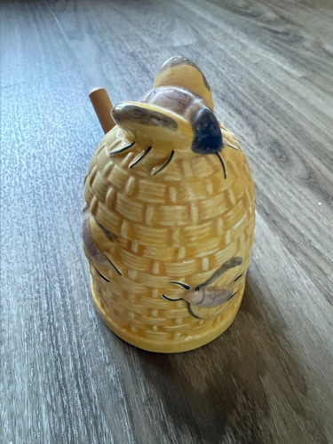 Vintage ceramic honey pot - ceramic, +
