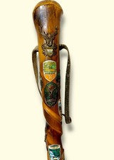 Vintage  Austrian Walking Cane Stick Twist Design 32 Badges Zillertal Stocknagel