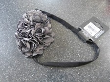 BNWT Primark grey flower material elastic headband
