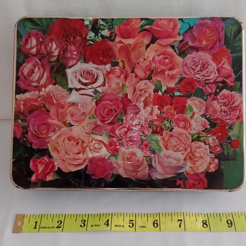 Vintage decoupage tin with - decoupage,