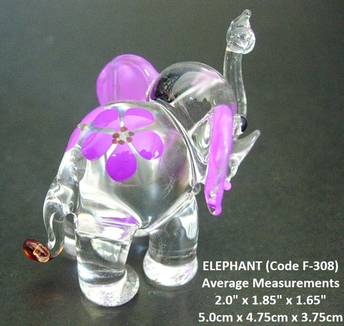 Glass elephant figurine - glass,