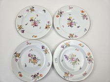 Set Of 4 Pirkenhammer Louise Floral Dinner Plates 10” Vtg Czechosivakia Antique