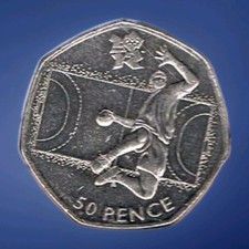 2012 Olympics 50p coin Handball GB Fifty Pence Coin UNC Condition (CR1438)