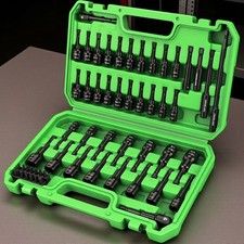Nut Driver Set 55 Pc Magnetic Bit Sets Metric & SAE 1/4" Hex Shank Tools DIY Kit
