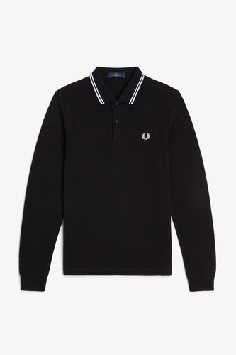 Fred perry black long sleeve - black,