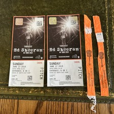 2 X ED SHEERAN TICKET + 2 Used Wrist Bands