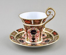 ANTIQUE ROYAL CROWN DERBY CHINA OLD IMARI 1128 CHOCOLATE CUP & SAUCER C1925 RARE