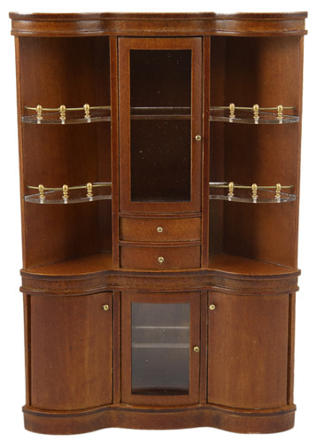 Dolls house walnut corner back - dolls,