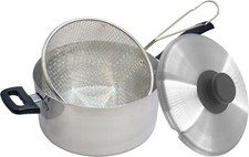 Large 24cm Aluminium Chip Pan Dish Wire Basket Potato Fryer Deep Fry Pot