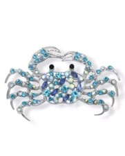 Vintage Style Blue Crab Brooch