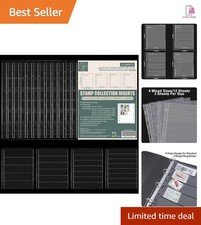 Durable Acid-Free Stamp Pages - 12 Sheets in 4 Sizes for Organized Collections