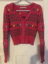 ZARA Floral Embroidery Knit