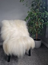 Natural Ivory Icelandic Sheepskin Rug Soft Long Fleece Genuine Large Rug