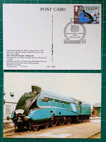 1988 train 18p mallard 2 - train, on