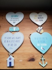 Hanging Wooden Hearts HOME BEE