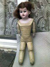 ANTIQUE German CUNO & OTTO DRESSEL Georgian Bisque Head w/ Kid Body 12"  Doll 