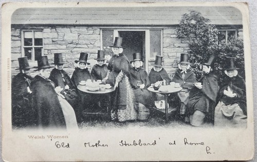 Welsh costume postcard - welsh,