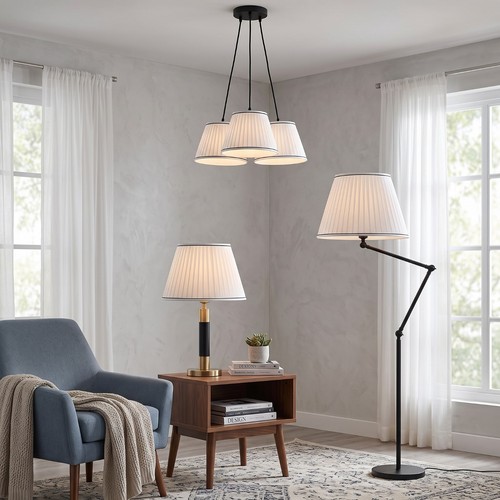 White pleated coolie lampshade - white,