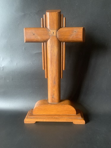 Art deco oak standing altar - deco,