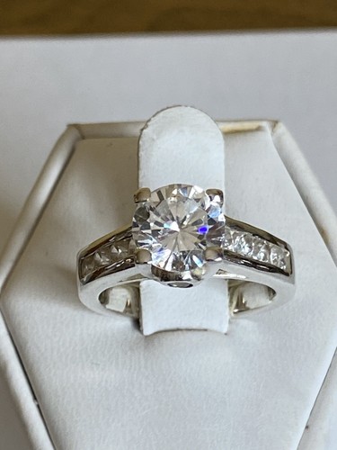 Sterling silver cubic - silver, zirconia