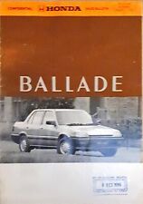 Honda Ballade Brochure 1986