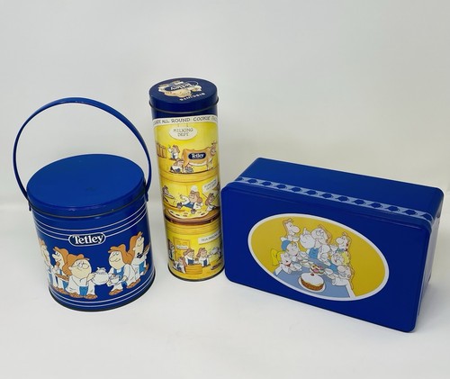 Vintage tetley tea folk tin - tetley,